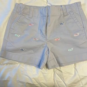 Light blue girls shorts with pink and blue whales